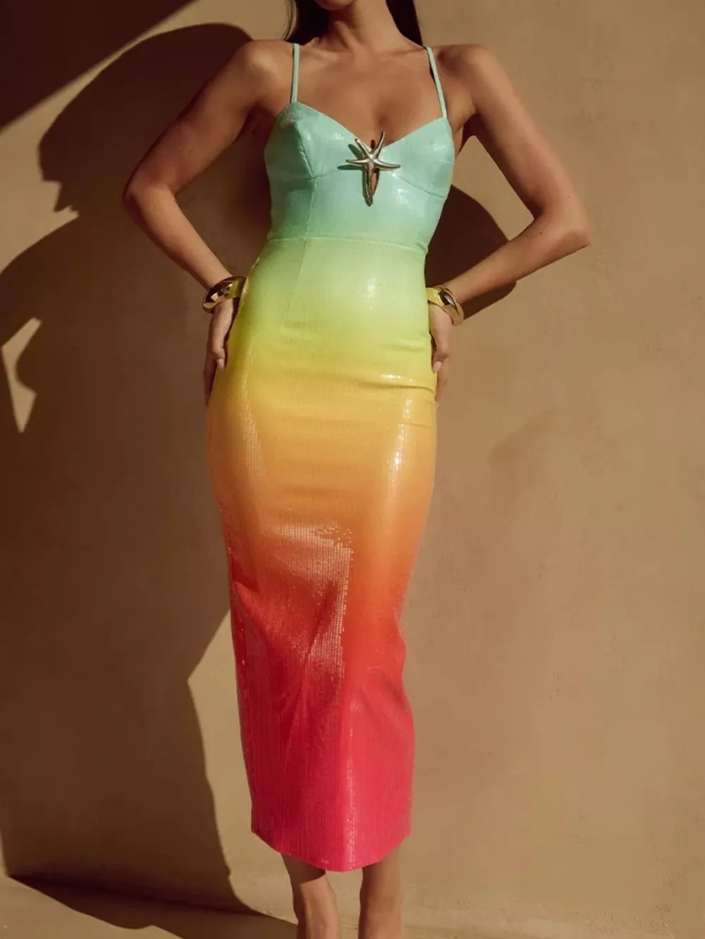 Slit Back Gradient Cami Dress, image 13