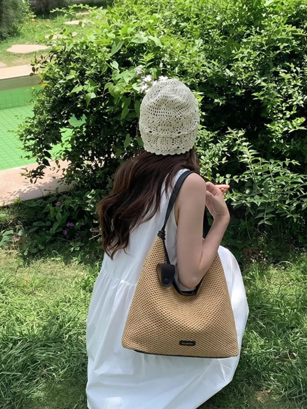 Woven Straw Shoulder Bag, image 3
