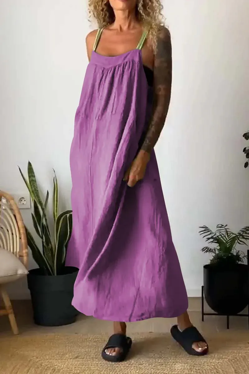 Full Size Ruched Cami Maxi Dress with Pockets Plus Size, image 16
