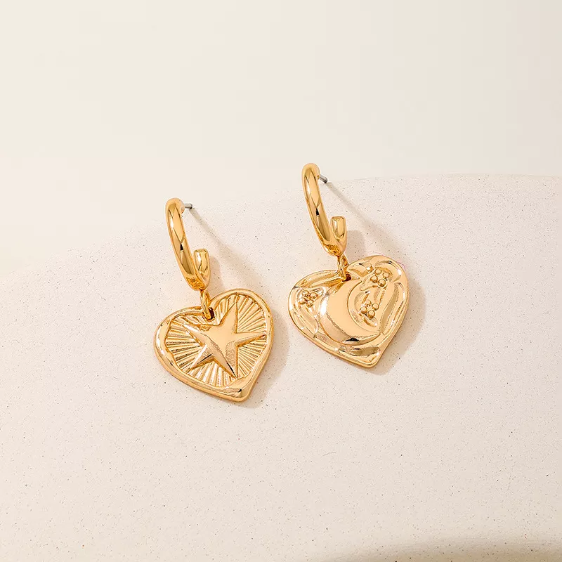 18K Gold-Plated Heart Earrings, image 3