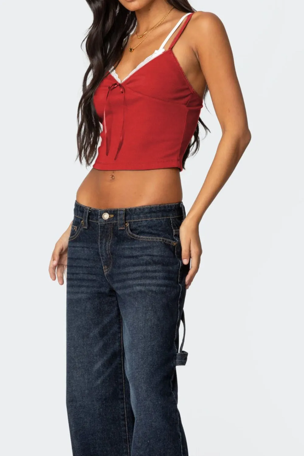Lace Detail V-Neck Cami, image 7