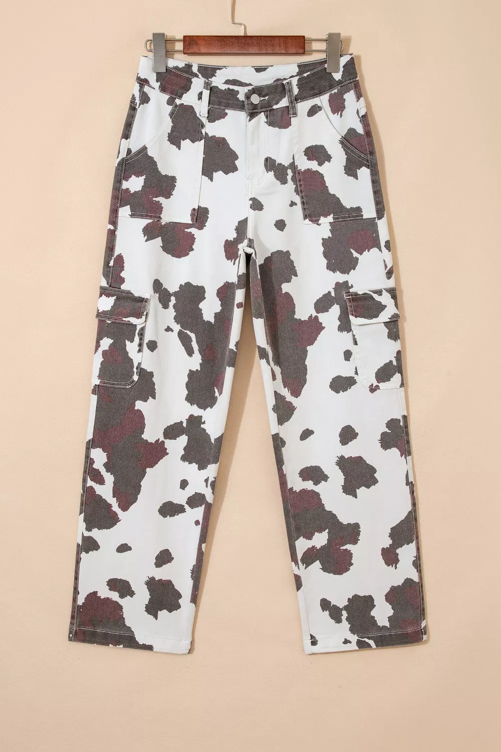 Cow Spots Printed Multi Pocketed Jeans, image 3
