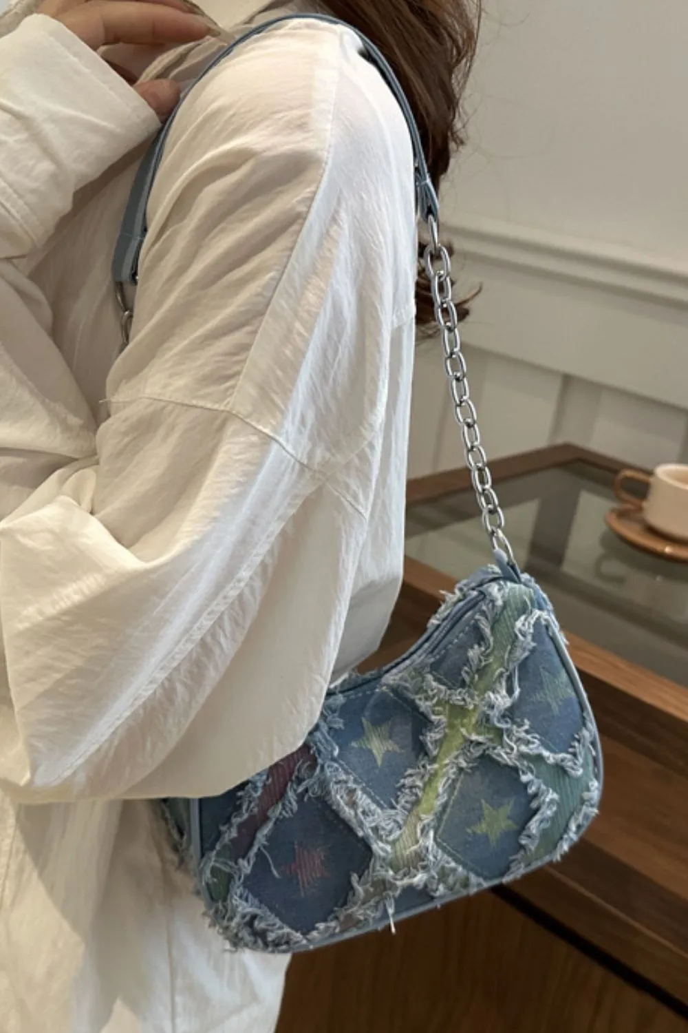 Fringe Star Print Shoulder Bag, image 8