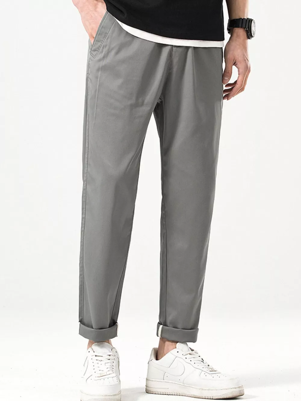 Men's Casual Straight-Leg Cropped Pants, image 9