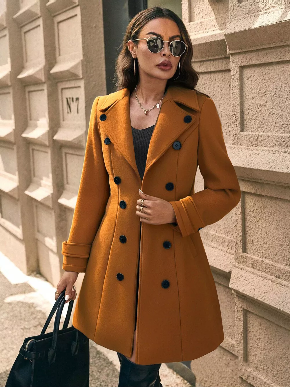Double-Breasted Wool Blend Overcoat, image 11