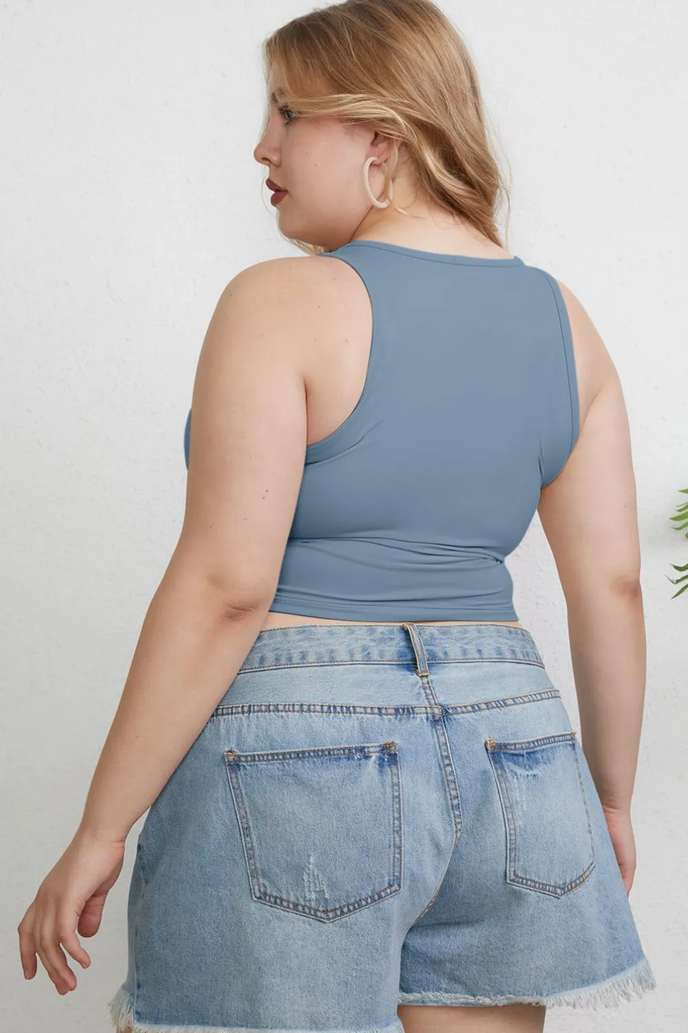 Full Size Round Neck Slim Tank, image 23