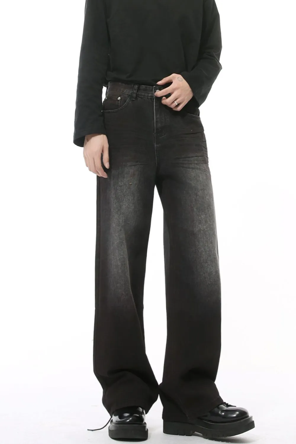 High Waist Baggy Jeans with Pockets, image 3