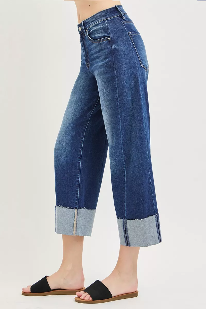 Full Size Slouchy Crop Barrel Cuffed Jeans Plus Size, image 3