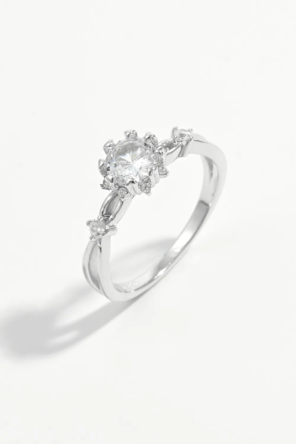 925 Sterling Silver Inlaid Zircon Ring, image 2