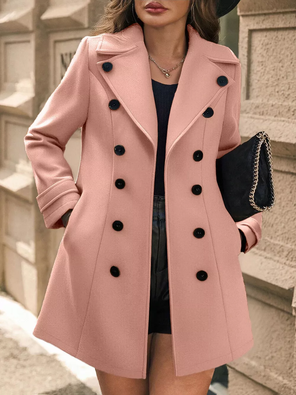 Double-Breasted Wool Blend Overcoat, image 5