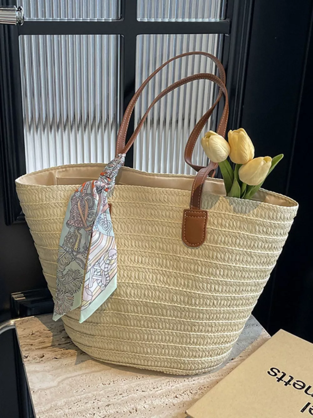 Straw Woven Shoulder Bag, image 7