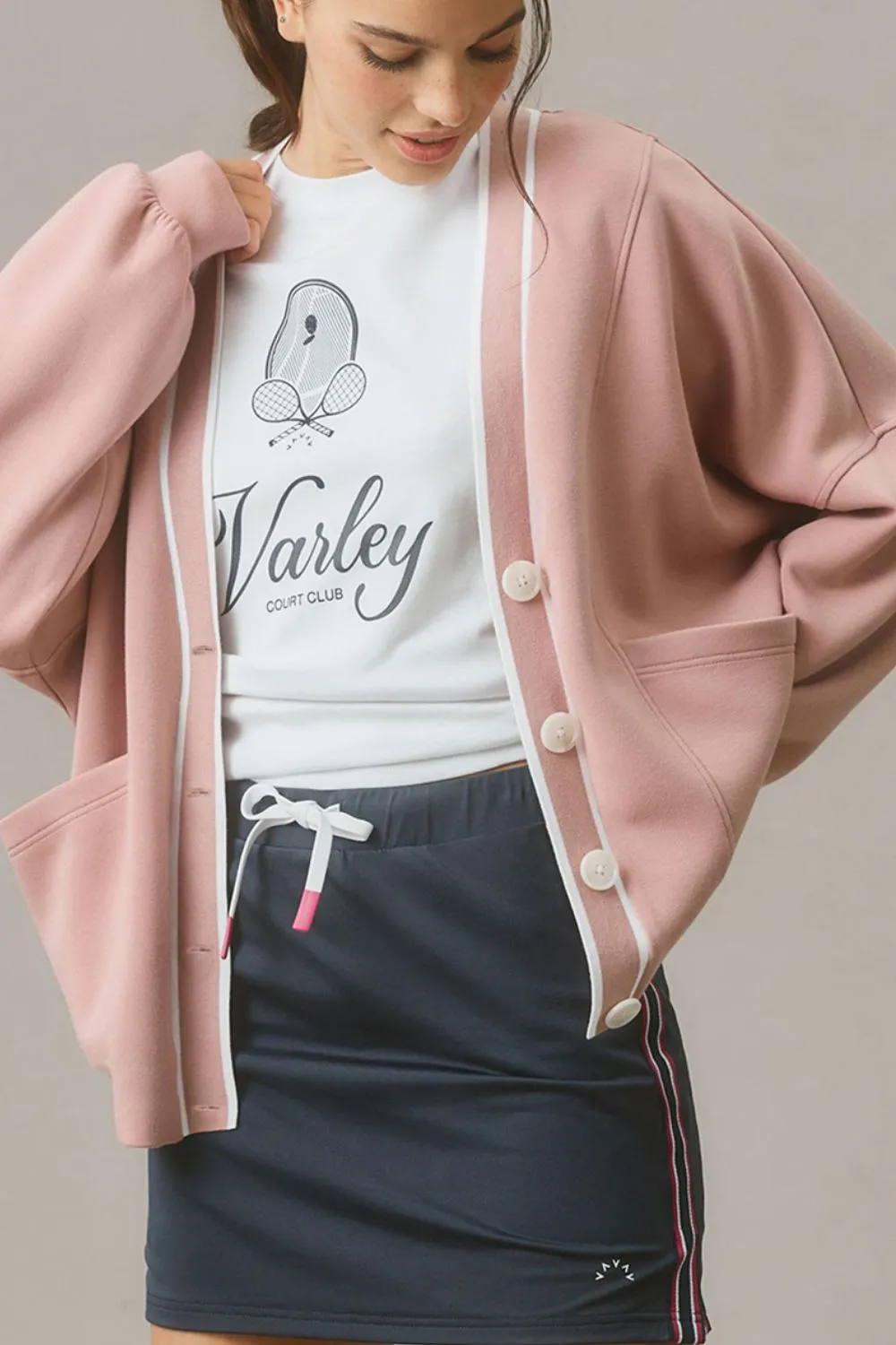Contrast Trim V Neck Button Up Cardigan, image 14