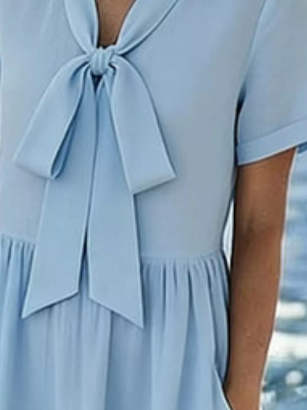 Bow-Tie Short Sleeve Midi Dress, image 3