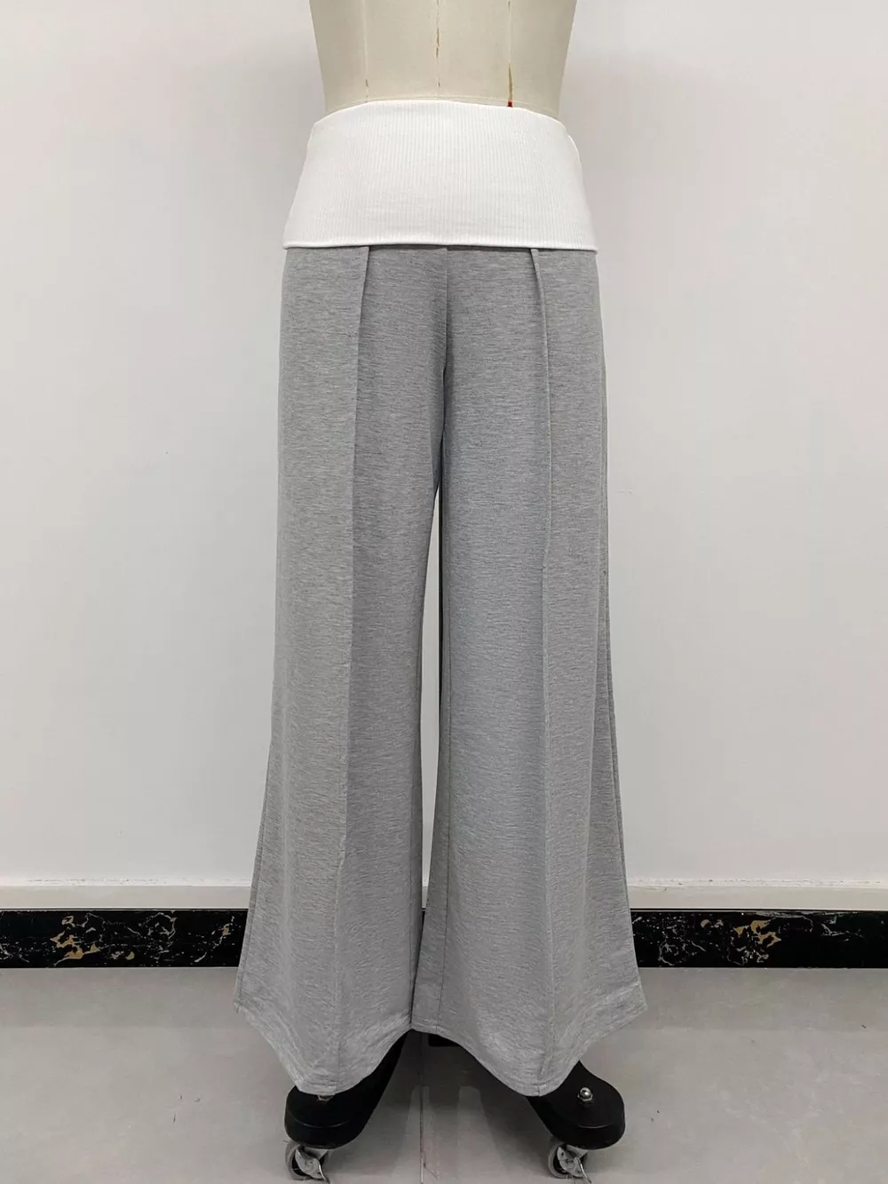 High-Waisted Wide-Leg Contrast Pants, image 7
