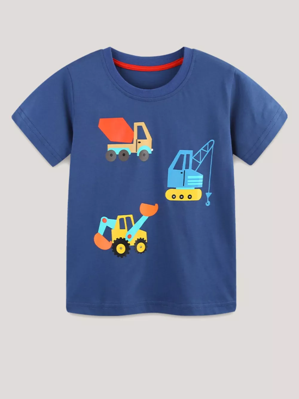 Children's Construction Vehicle Crew Neck Short Sleeve T-Shirt, image 2