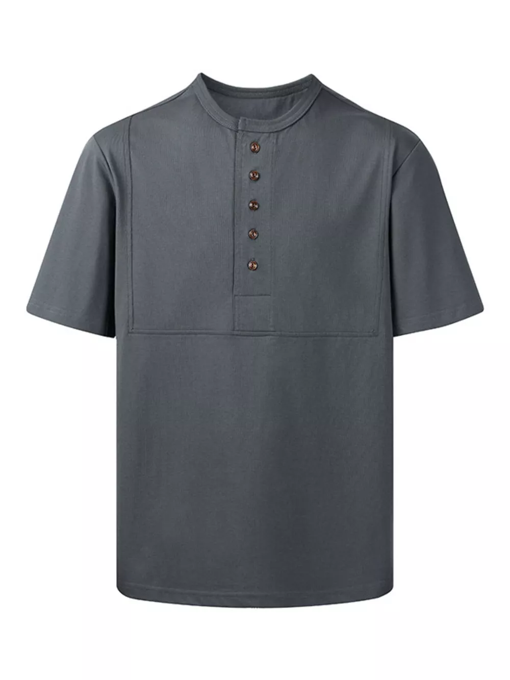 Men's Plus Size Button Detail Short Sleeve T-Shirt, image 9