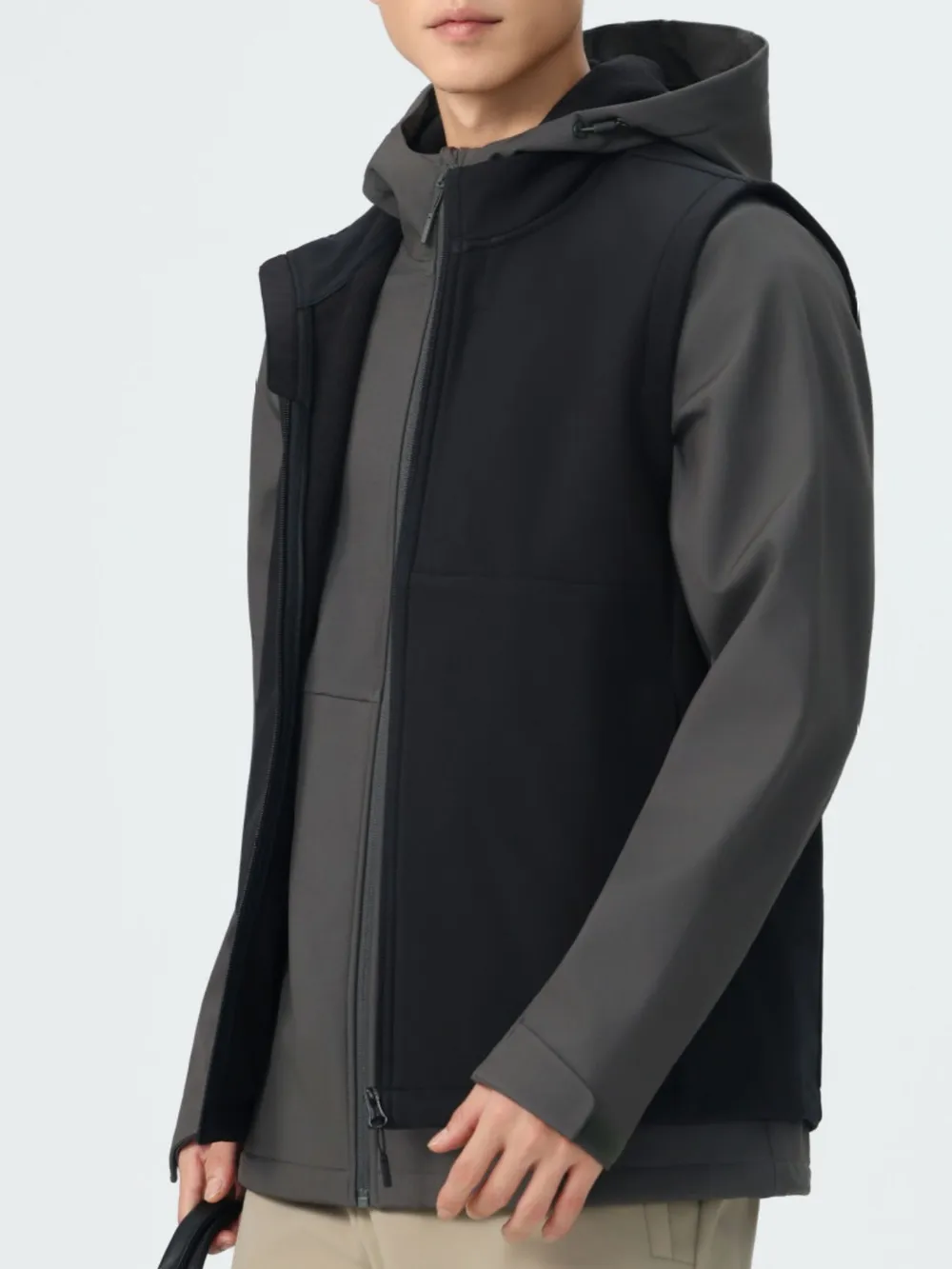Men's Full Size Sleeveless Softshell Vest with Full Zip Plus Size, image 4
