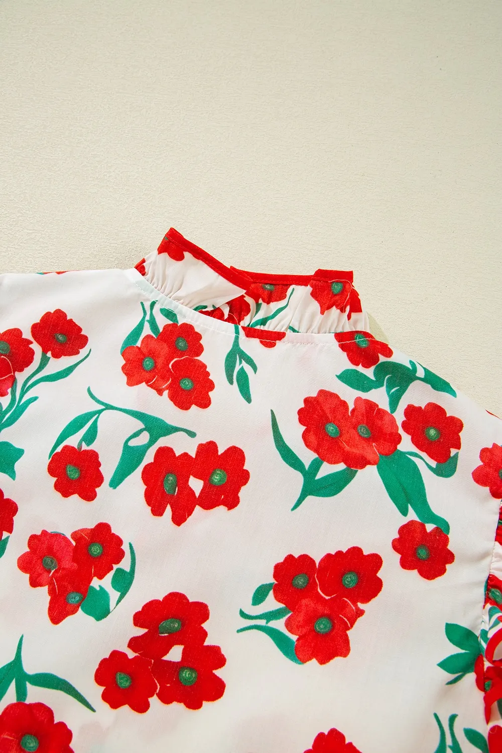 Printed V-Neck Short Sleeve Shirt, image 7