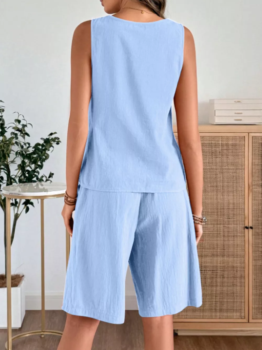 Round Neck Tank and Shorts Set, image 18