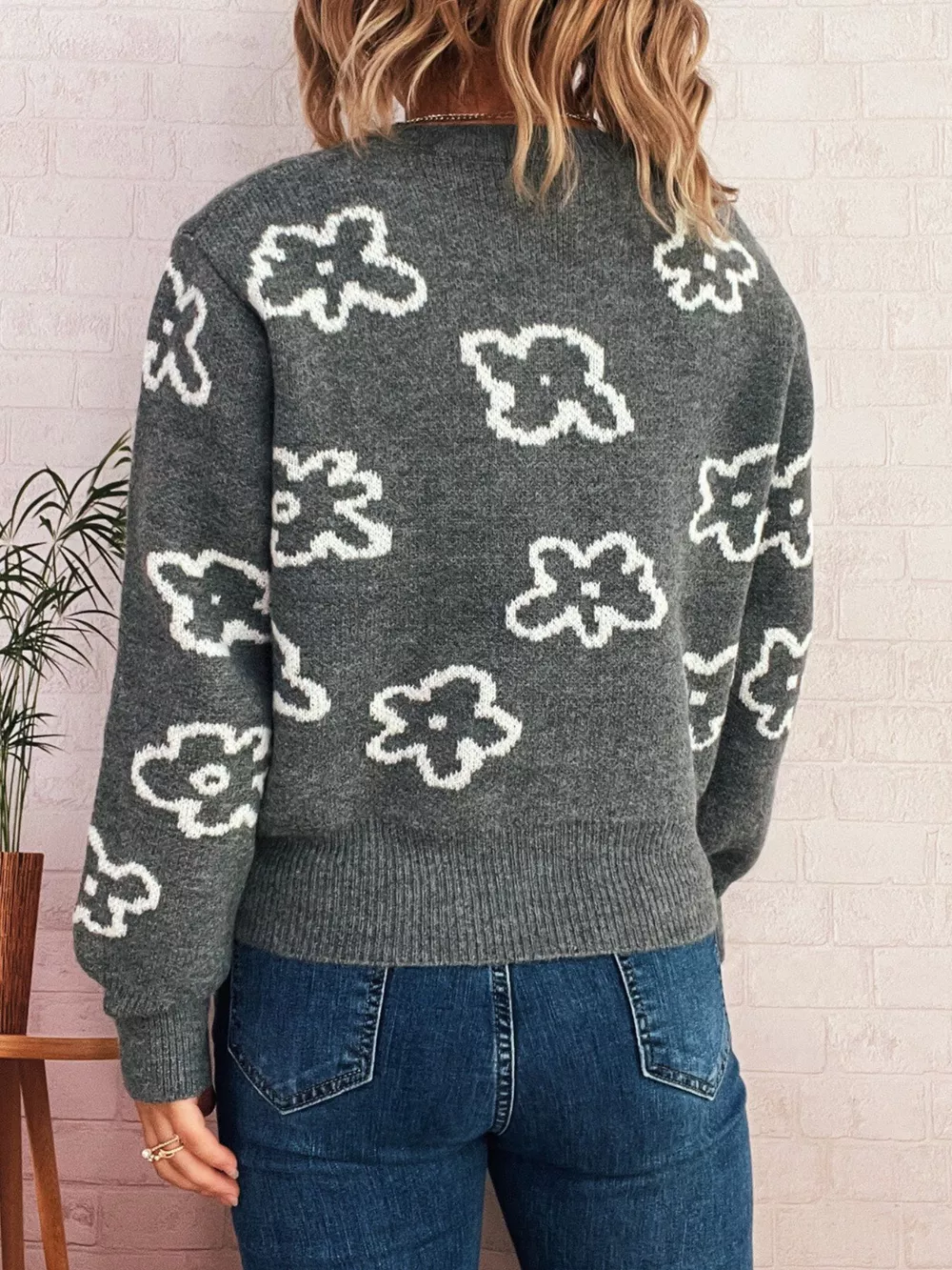Floral Pattern Button-Up Cardigan, image 18