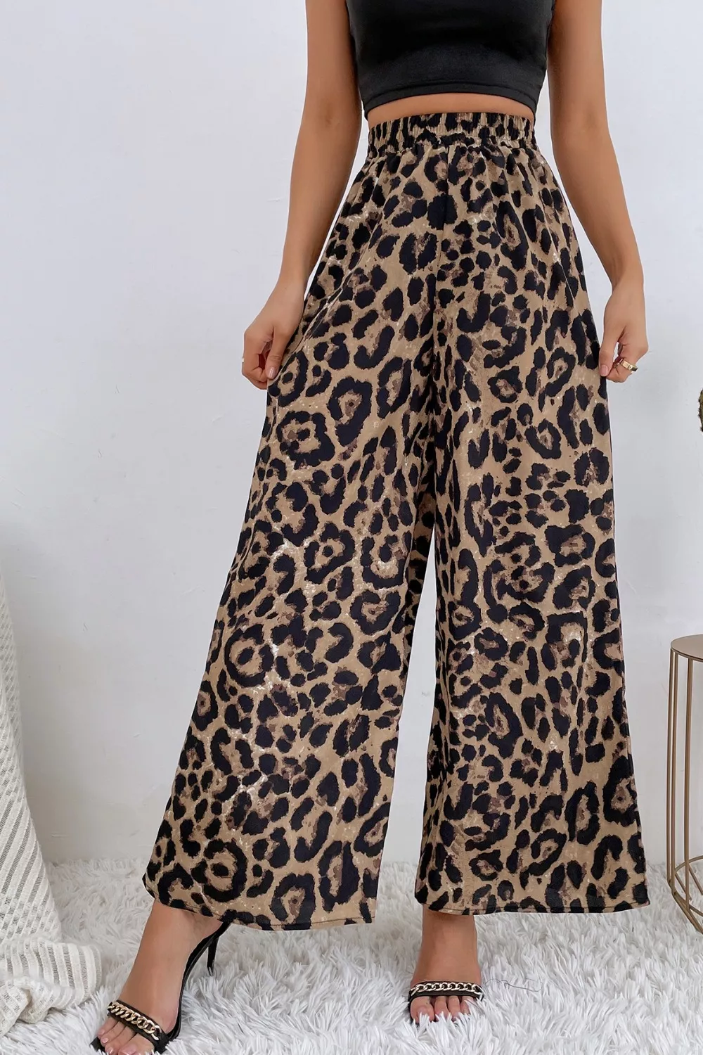 Leopard High Waist Wide Leg Pants, image 5