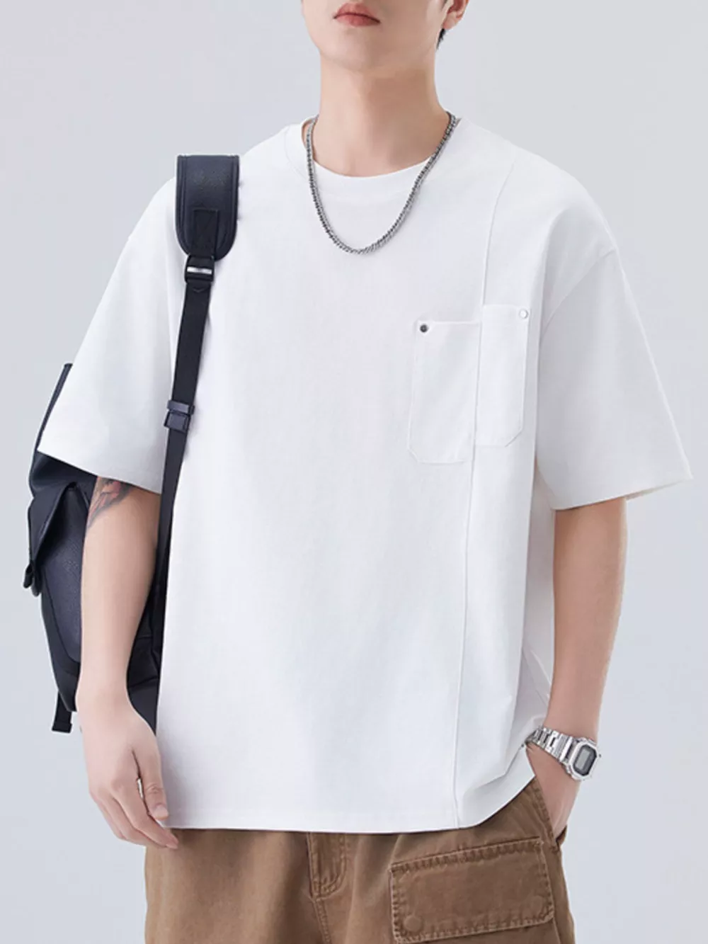 Men's Plus Size Round Neck Short Sleeve T-Shirt, image 12