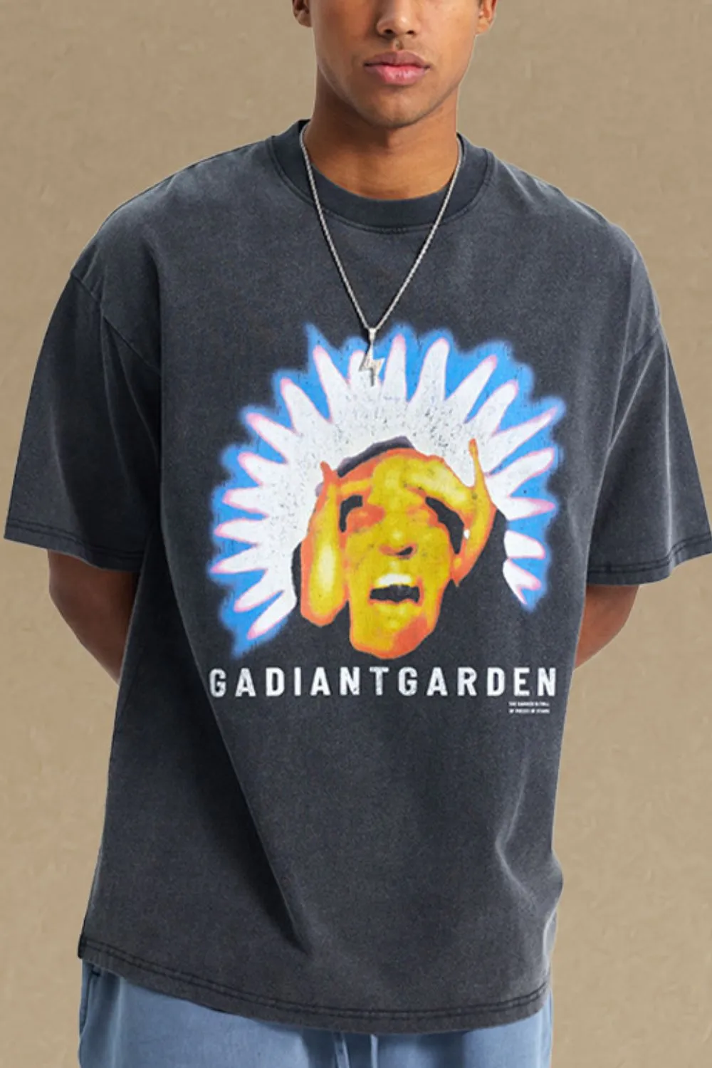 Men's Graphic Round Neck Half Sleeve T-Shirt, image 2