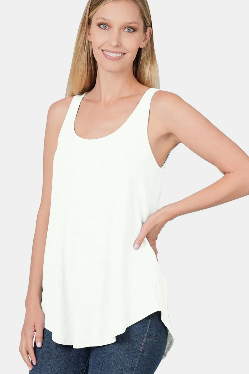 Round Neck Curved Hem Tank, image 3