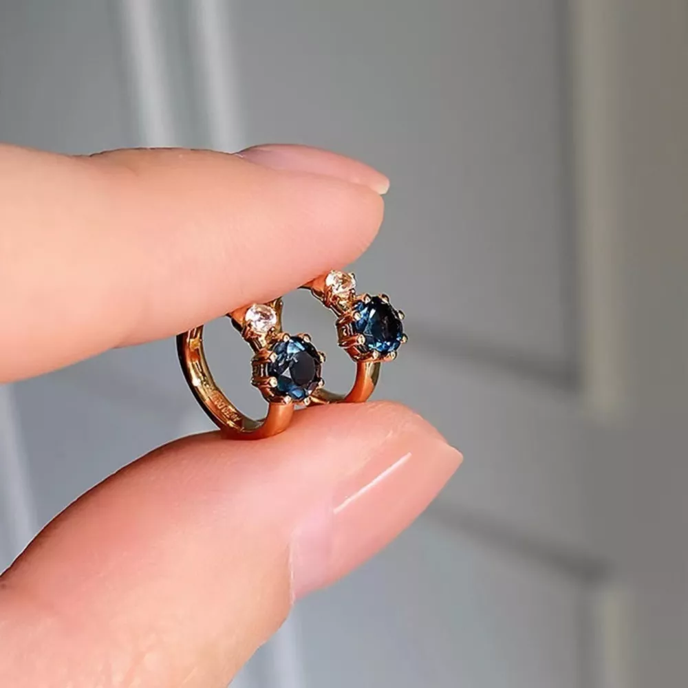 925 Sterling Silver Zircon Hoop Earrings, image 4