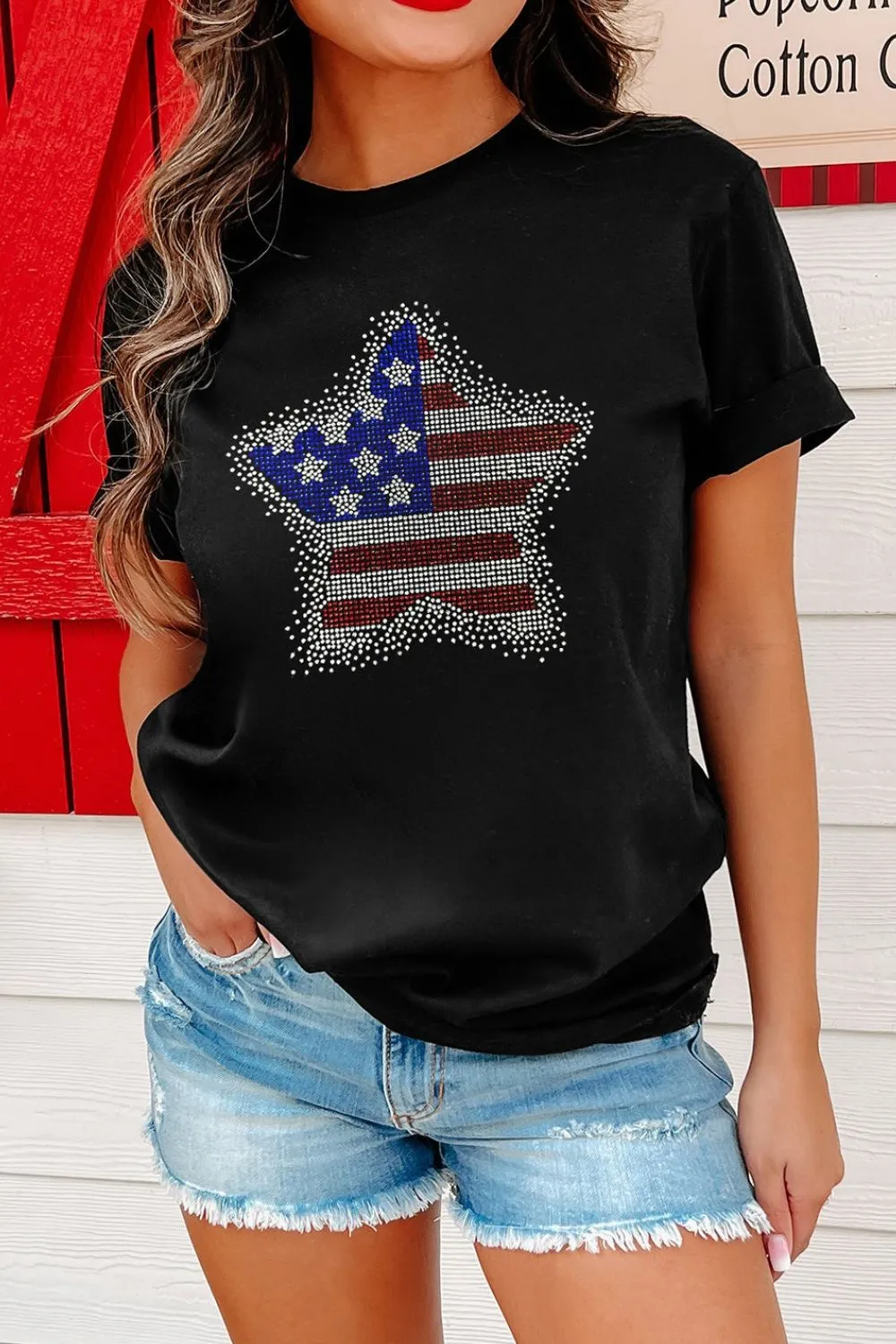 Star Round Neck Short Sleeve T-Shirt, image 6