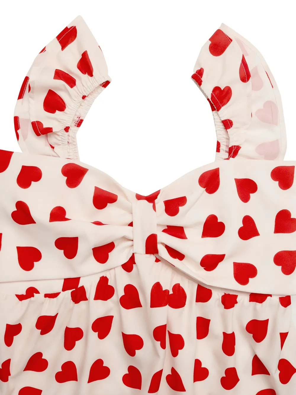 Heart Print Bow Front Peplum Blouse, image 9