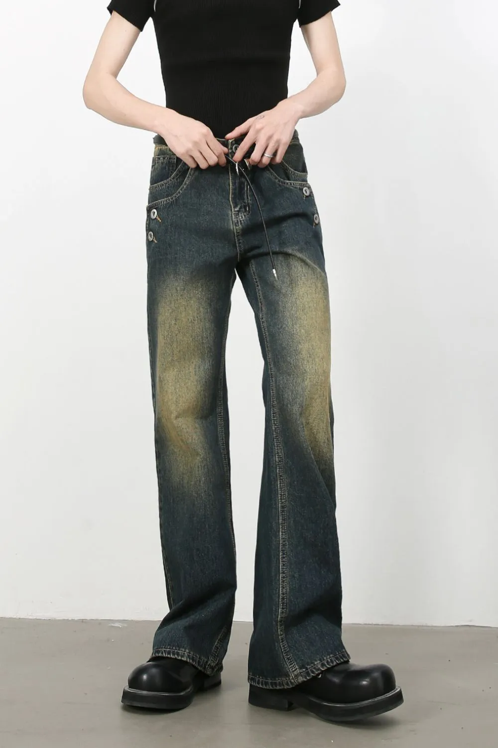 Men's Bootcut Jeans with Pockets