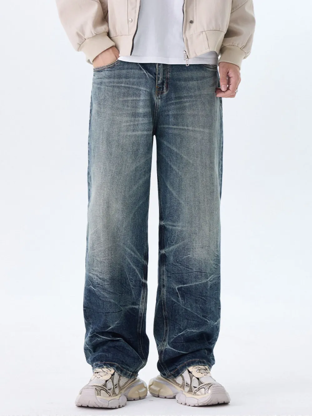 Men's Plus Size Wide Leg Jeans, image 3