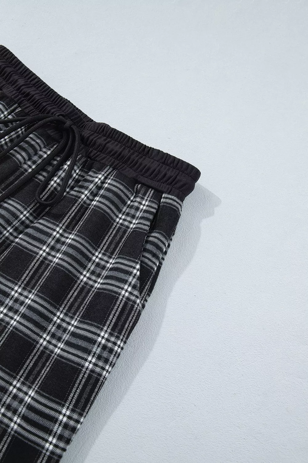 Plaid Wide-Leg Drawstring Pants, image 11