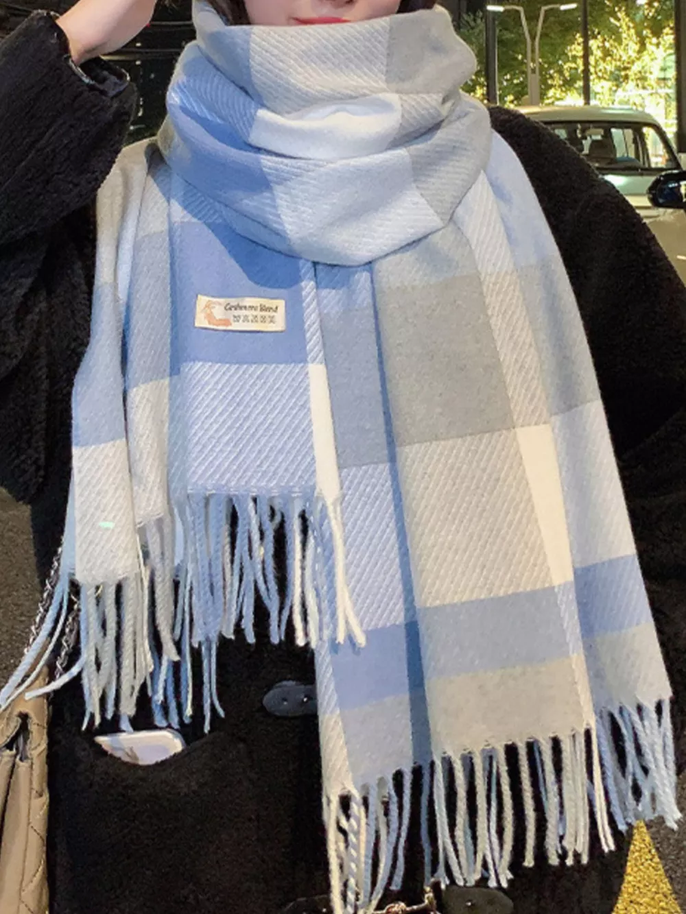 Fringe Plaid Scarf, image 2