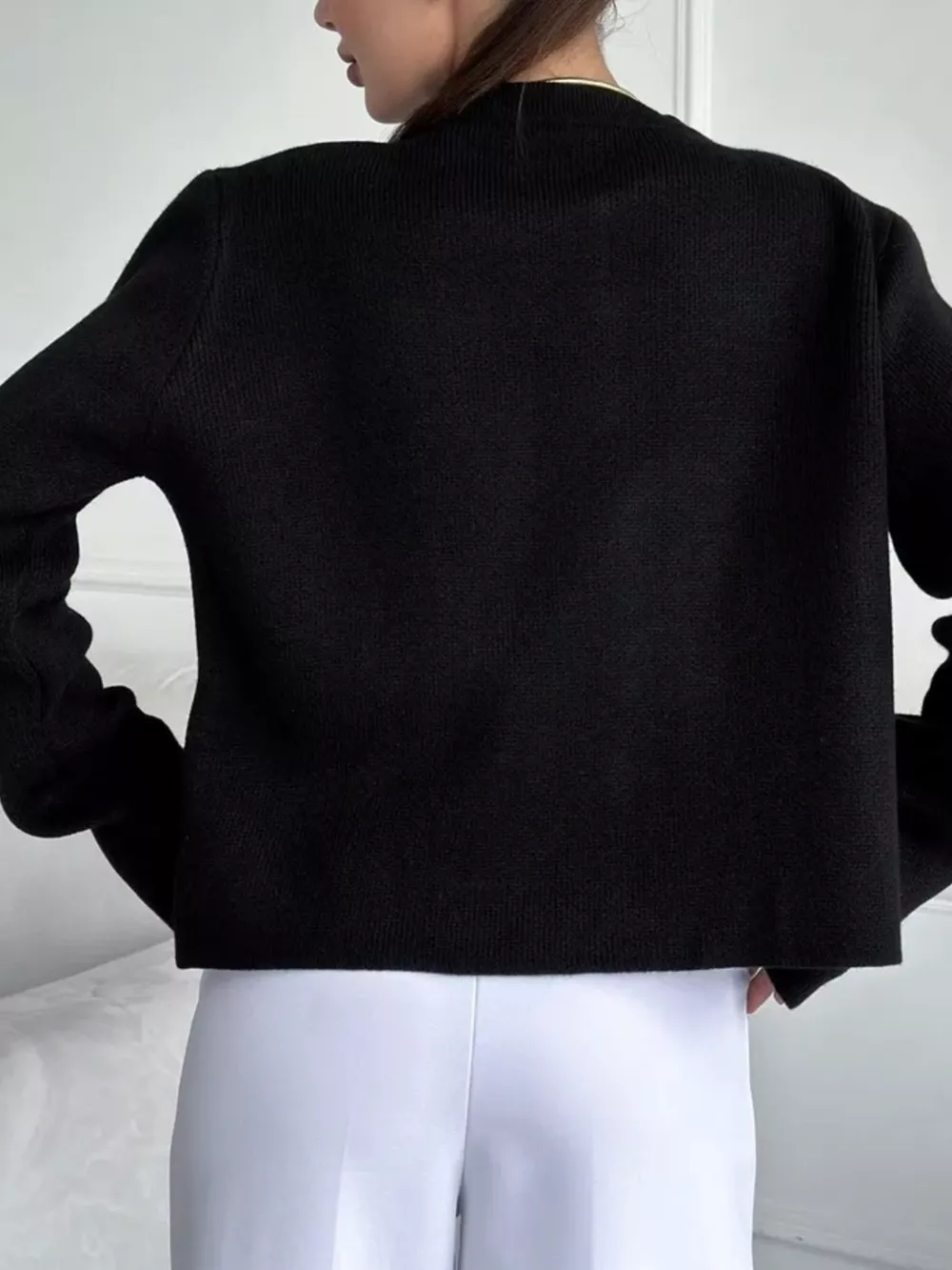Crew-Neck Button Down Cardigan, image 21