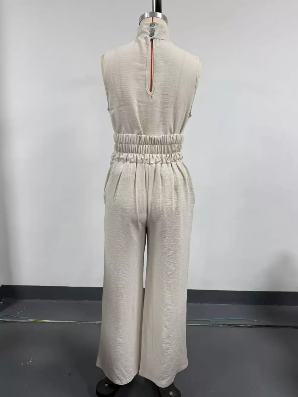 Full Size Sleeveless Wide-Leg Jumpsuit with Smocked Waist Plus Size, image 4