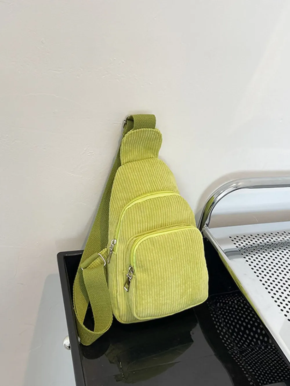 Corduroy Solid Color Crossbody Bag, image 20