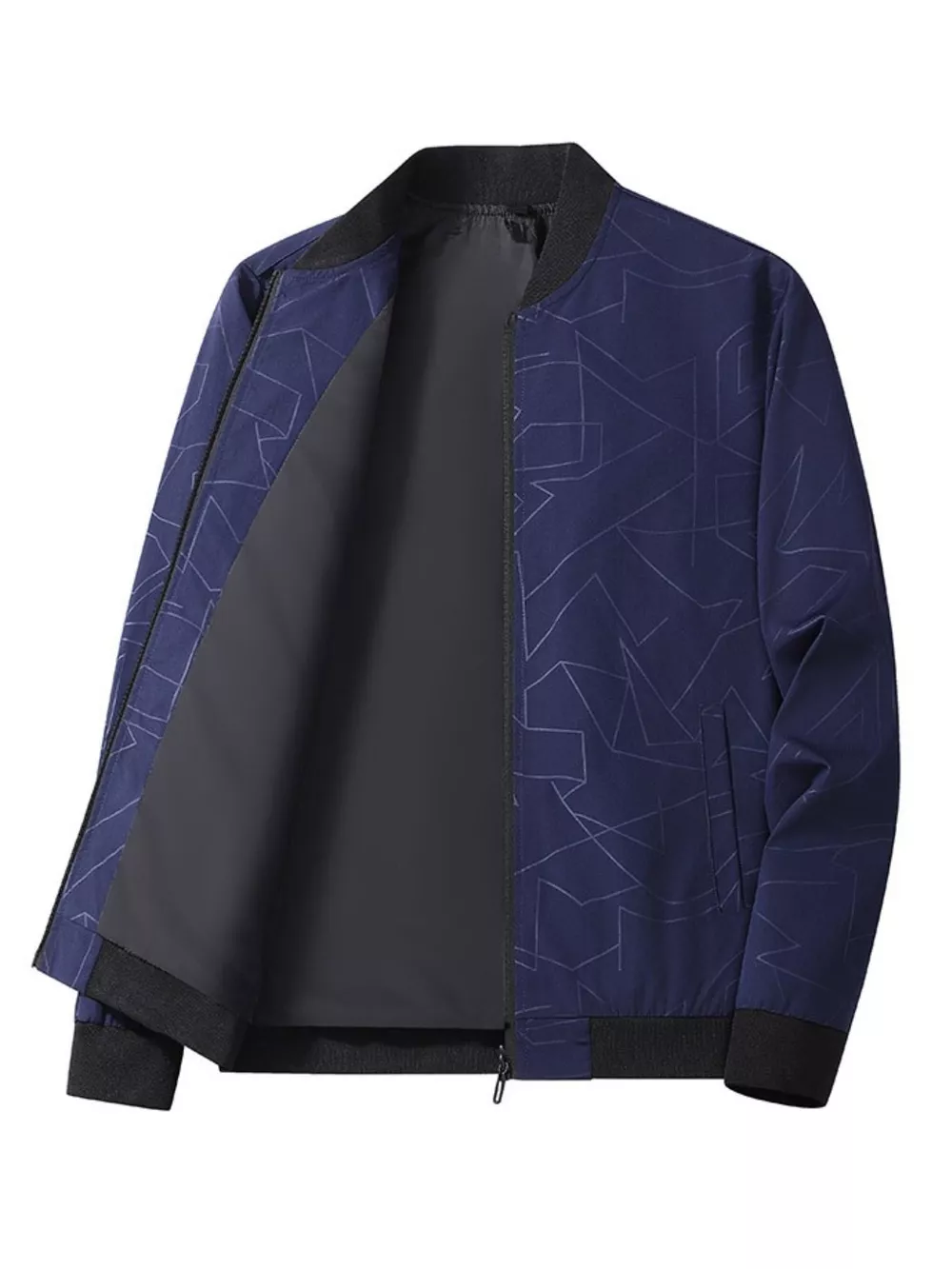 Men's Plus Size Lightweight Zip Up Jacket, image 3