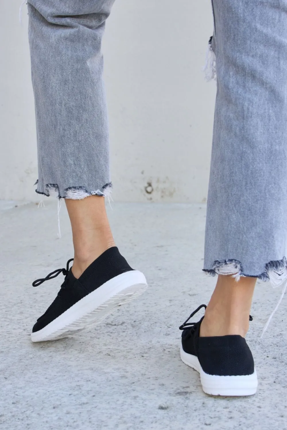 Flat Round Toe Lace-Up Sneakers, image 6
