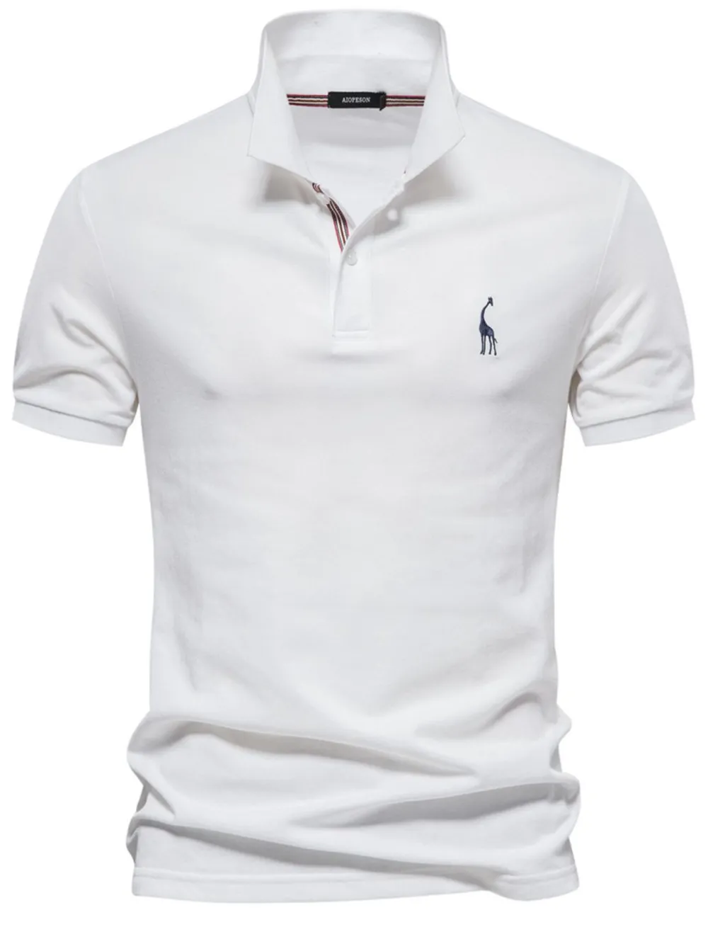 Men's Giraffe Embroidered Short Sleeve Polo, image 2