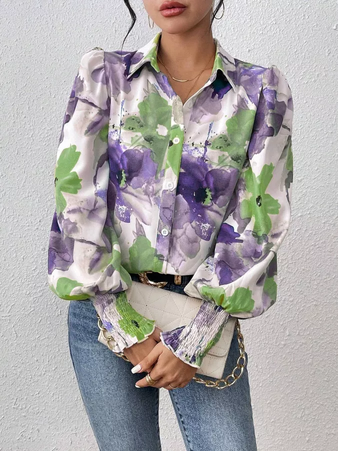 Floral Print Long Sleeve Shirt, image 17