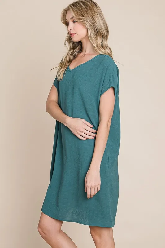 V-Neck Short Sleeve Dress with Pockets, image 4