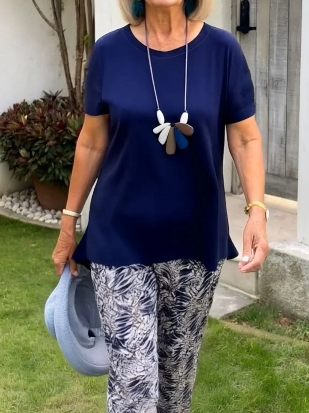Full Size Round Neck Short Sleeve Top and Pants Set Plus Size, image 14