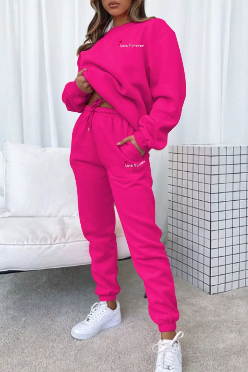 Round Neck Sweatshirt and Joggers Set, image 29