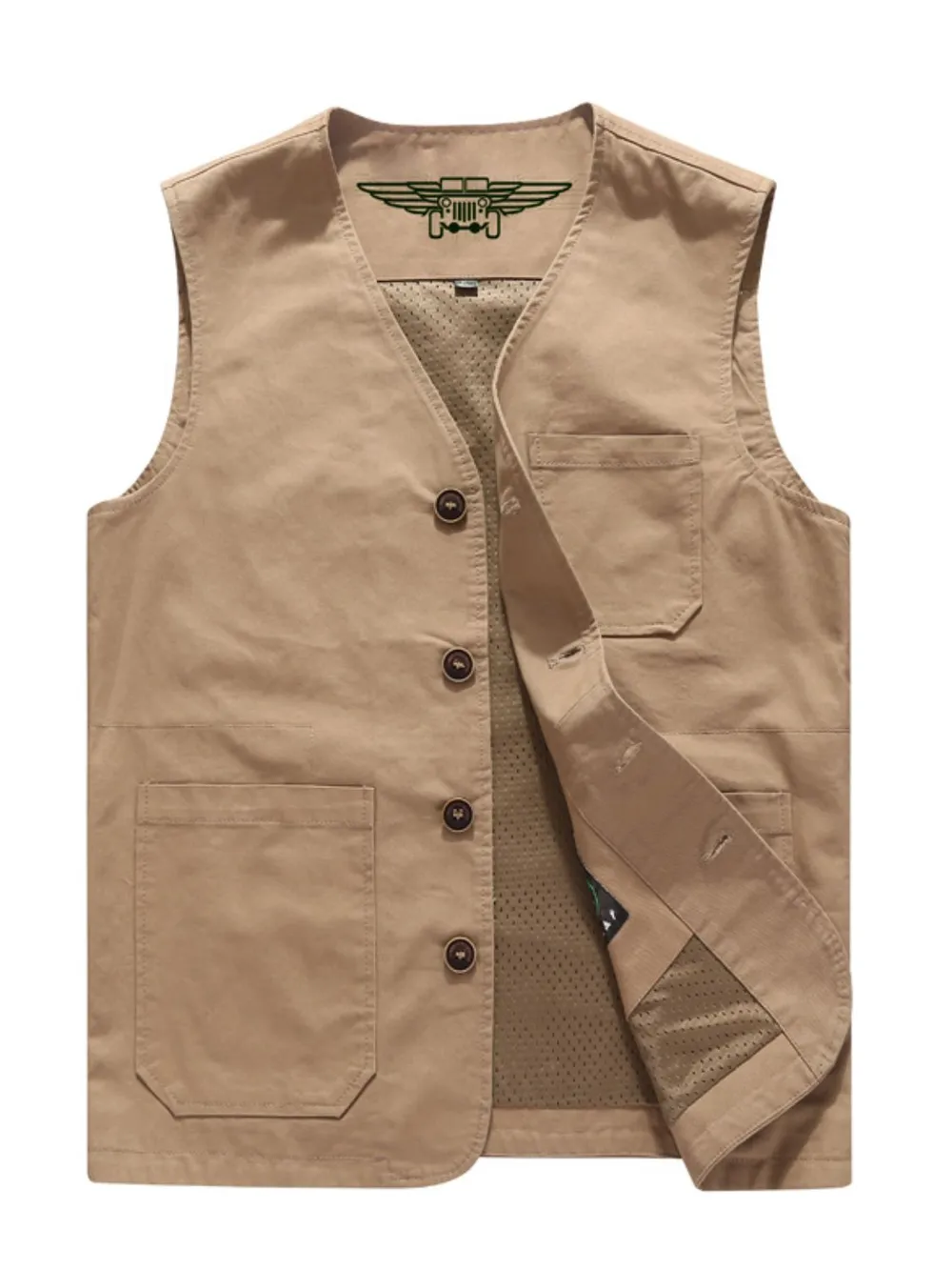 Men's Plus Size Button Up Vest, image 4