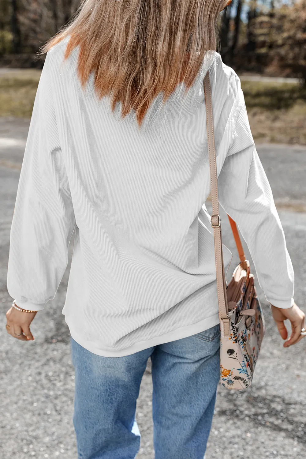 Sequin Lucky Clover Round Neck Long Sleeve Sweatshirt, image 3