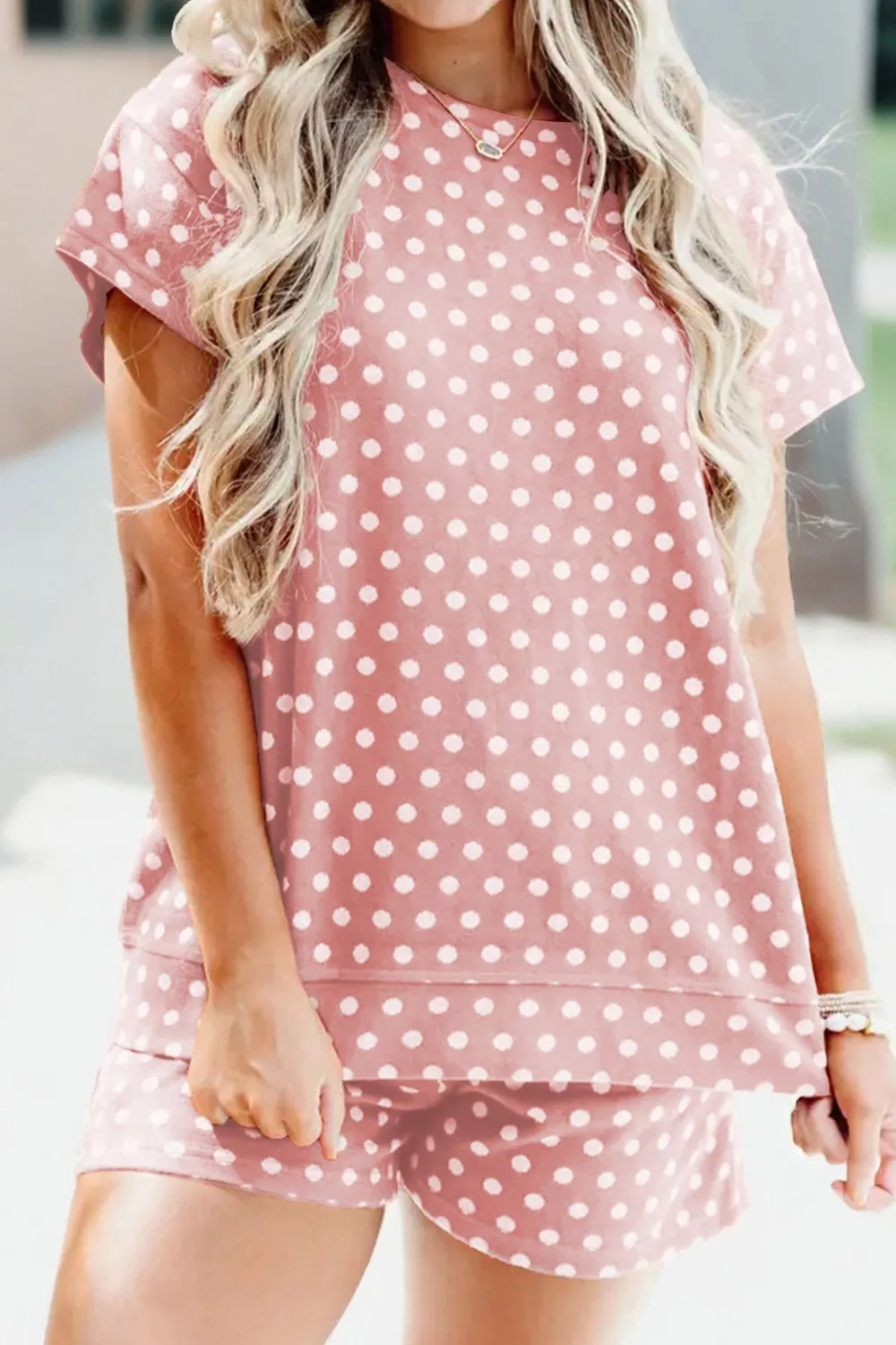 Polka Dot Print Tee and Shorts Set, image 5