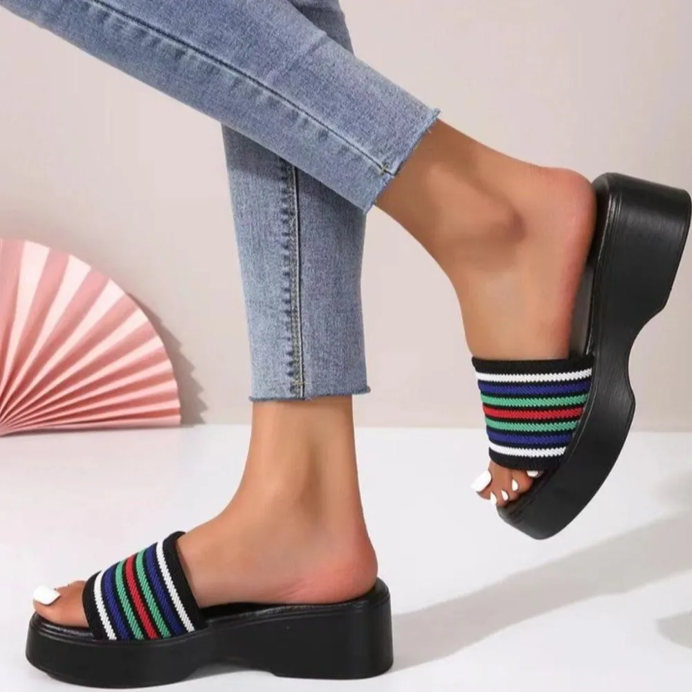 Open Toe Platform Cloth Sandals, image 7