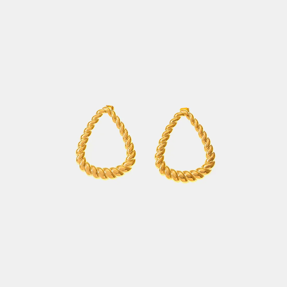 18K Gold-Plated Twisted Earrings, image 4